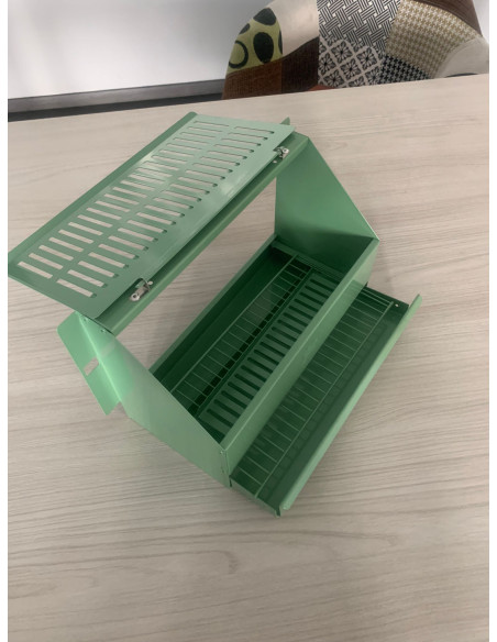 SUPPORTO MANGIATOIA INTERNA VOLIERA CON COPERCHIO ART.87 (col. BIANCO)